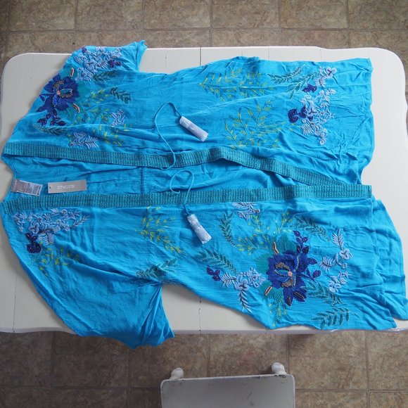 NWT Chico's Embroidered Duster Ruana - Picture 7 of 16